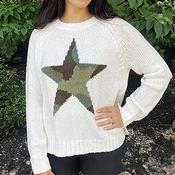 Star  Camo Sweater WHITE