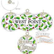 Holly Cloisonne Ornament 