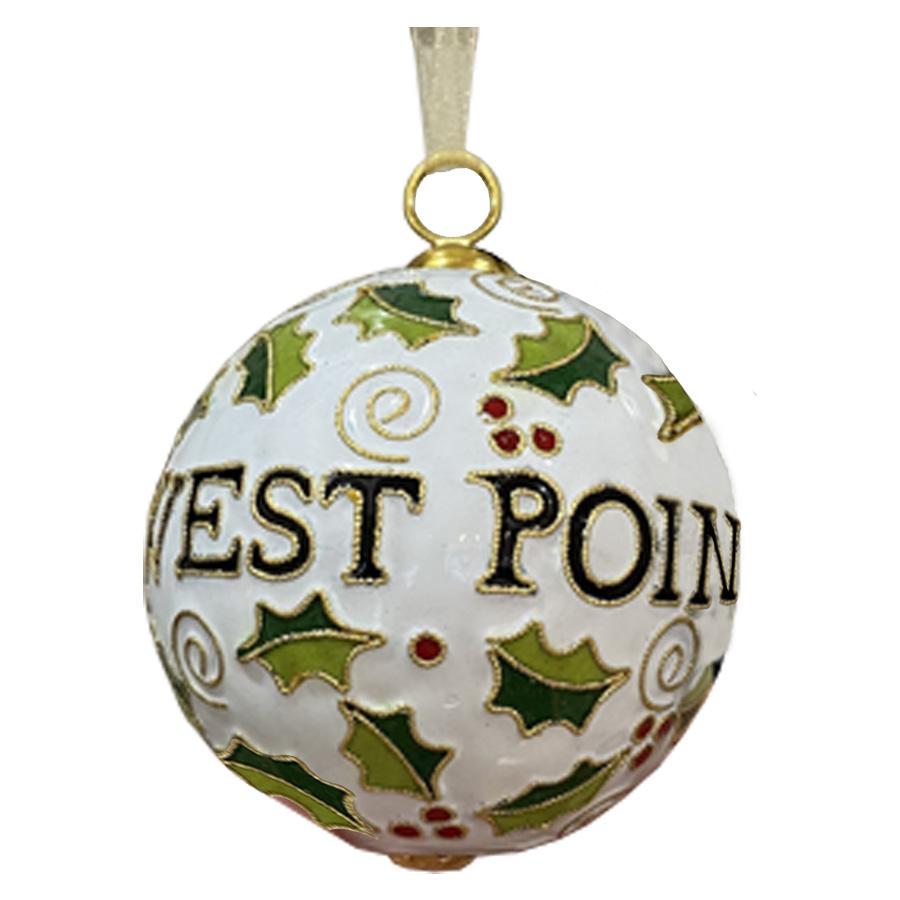 Holly Cloisonne Ornament