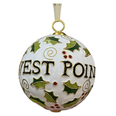 Holly Cloisonne Ornament