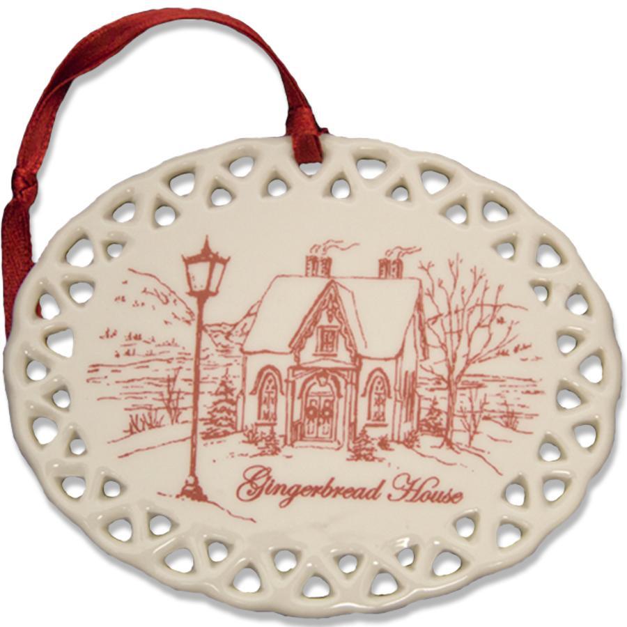 Gingerbread House Porcelain Ornament