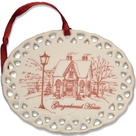 Gingerbread House Porcelain Ornament