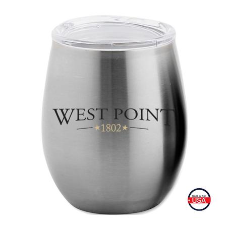 Chrome Stemless Wine w/lid