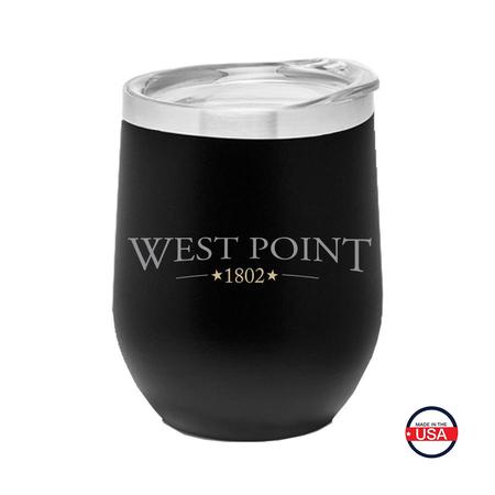 Black Stemless Wine w/lid