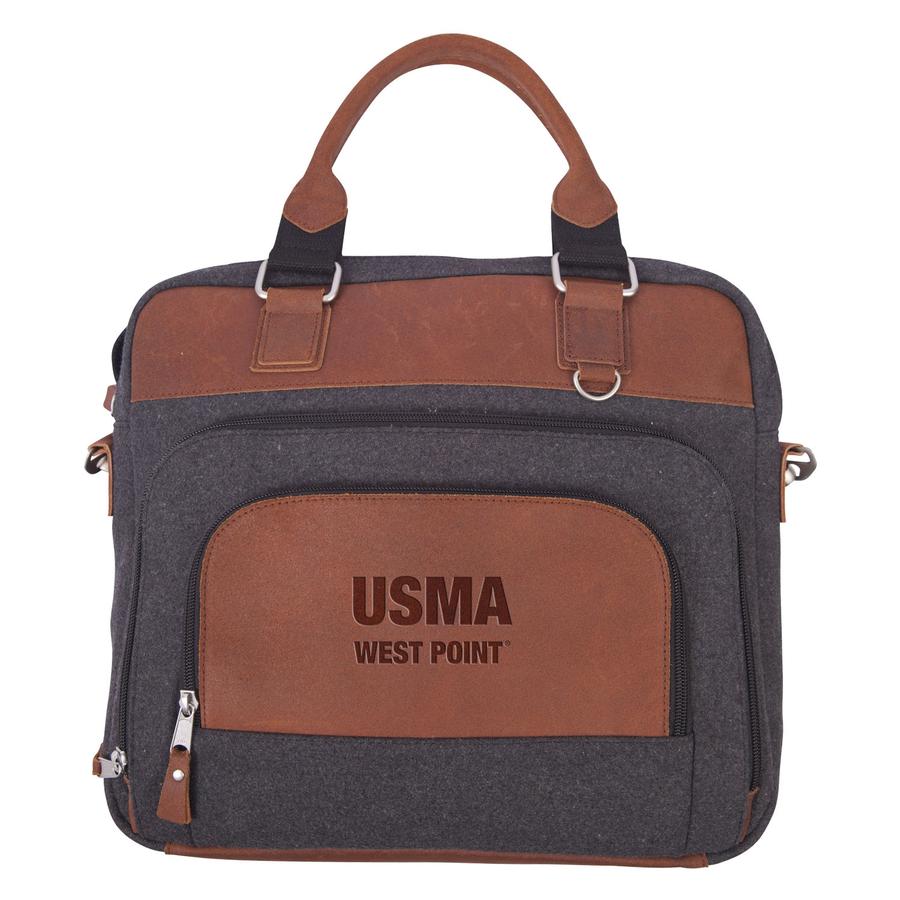 Gray Wool Briefcase