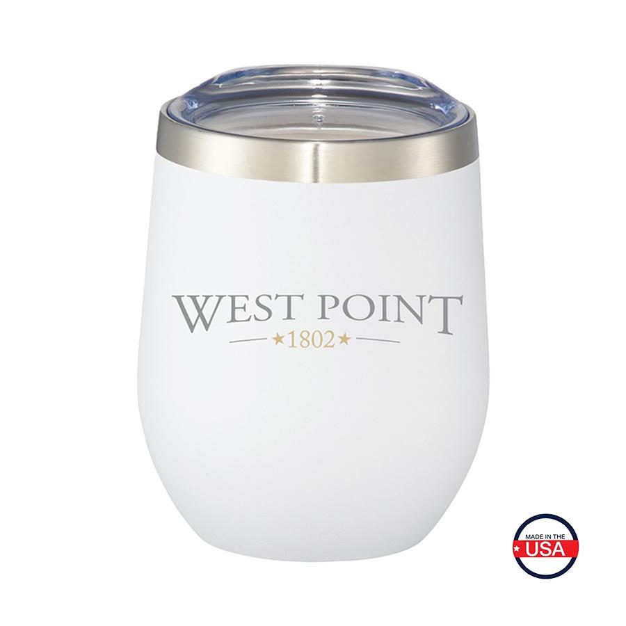 White Stemless Wine W/Lid