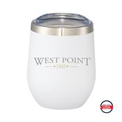 White Stemless Wine w/lid