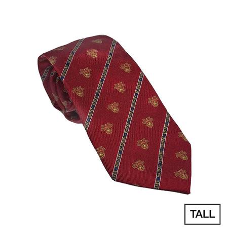 Long Red Silk USMA Crest Tie